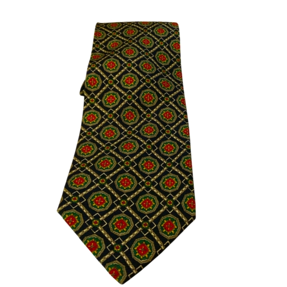 Laurant Benon- Paris 100% Silk Navy Medallion, Style